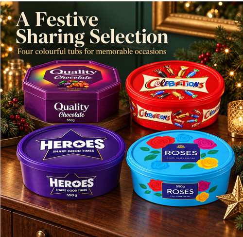 Chocolate tubs assorted - tubs,